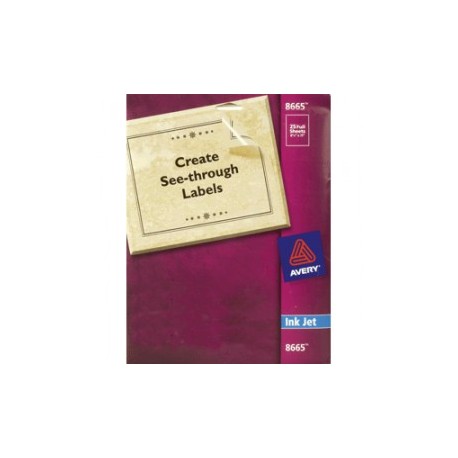 ETIQUETA INKJET AVERY CARTA TRANSPARENTE CON 25 PZ