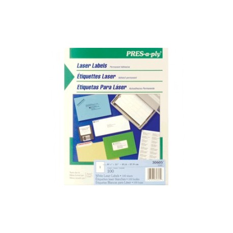 ETIQUETAS LASER PRESS-PLY CARTA AVERY BLANCAS 100