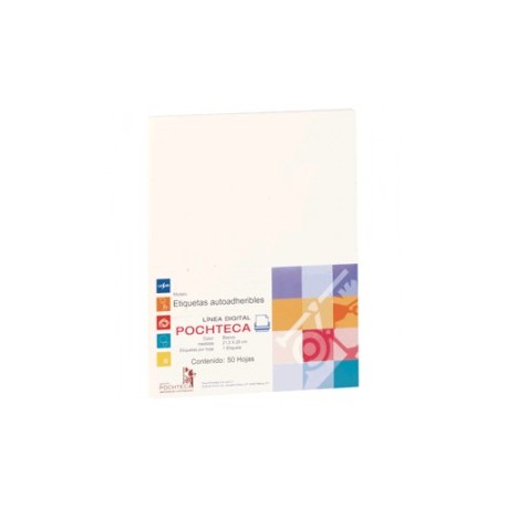 PAPEL AUTOADHERIBLE POCHTECA CARTA BLANCO CON 50