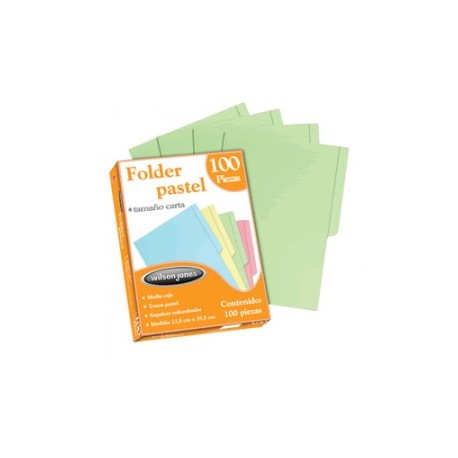 FOLDER CARTA WILSON JONES VERDE CON 100 PIEZAS