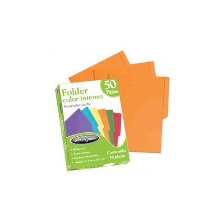 FOLDER CARTA ACCO NARANJA CON 50 PIEZAS