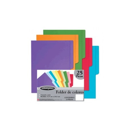 FOLDER CARTA ACCO COLORES INTENSOS CON 25 PIEZAS