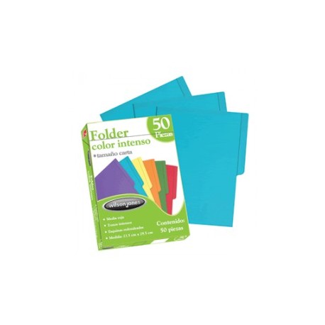 FOLDER CARTA ACCO AZUL CON 50 PIEZAS