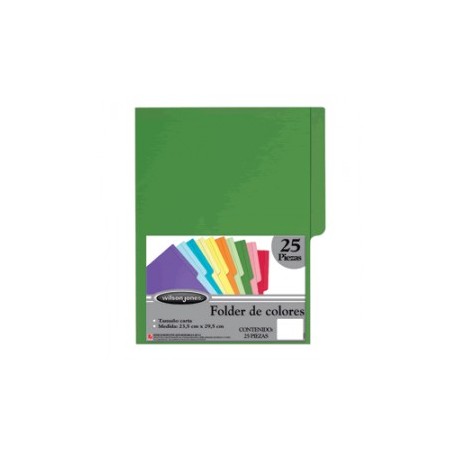 FOLDER CARTA WILSON JONES VERDE CON 25 PIEZAS