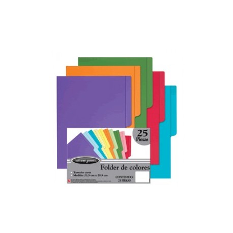 FOLDER CARTA ACCO AZUL CON 25 PIEZAS