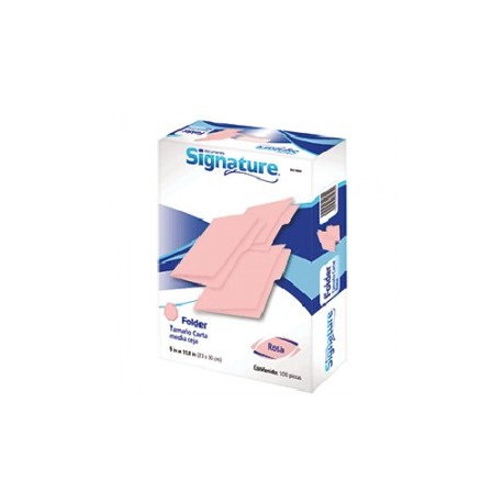 FOLDER CARTA SIGNATURE ROSA CON 100 PIEZAS