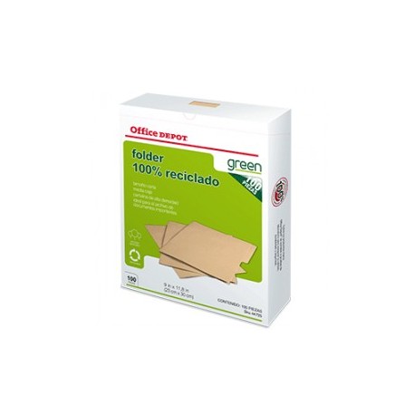 FOLDER CARTA OFFICE DEPOT RECICLADO CON 100 PIEZAS