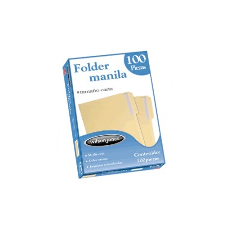 FOLDER CARTA WILSON JONES MANILA CON 100 PIEZAS