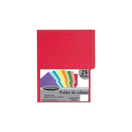 FOLDER CARTA WILSON JONES ROJO CON 25 PIEZAS