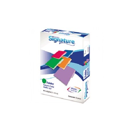 FOLDER CARTA SIGNATURE VERDE CON 50 PIEZAS
