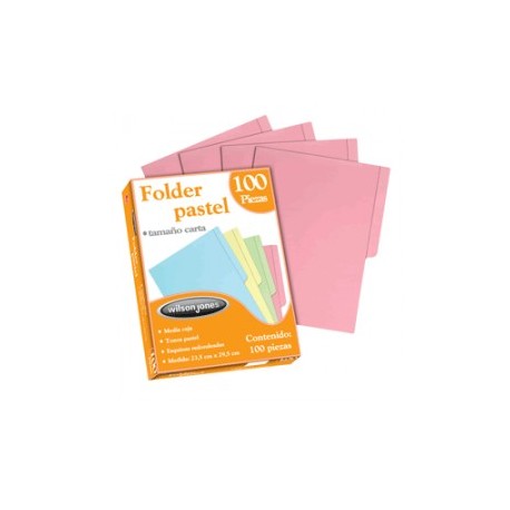 FOLDERS CARTA R WILSON JONES ROSA CON 100 PIEZAS