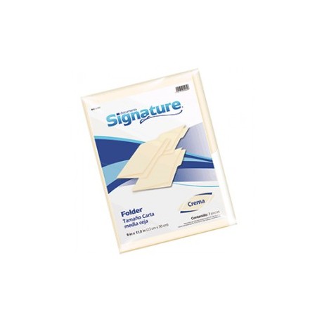 FOLDER CARTA SIGNATURE CREMA CON 3 PIEZAS