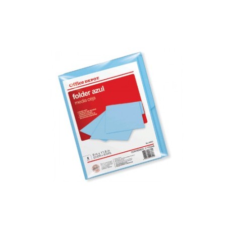 FOLDER CARTA OFFICE DEPOT AZUL CON 5 PIEZAS