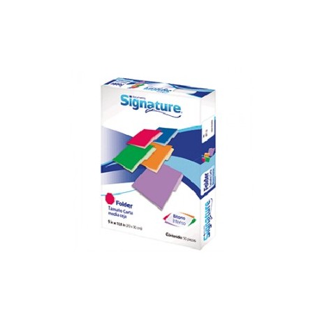 FOLDER CARTA SIGNATURE ROJO CON 50 PIEZAS