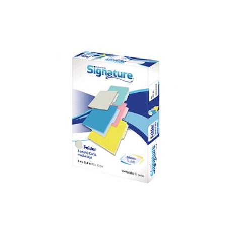 FOLDER CARTA SIGNATURE GRIS CON 50 PIEZAS