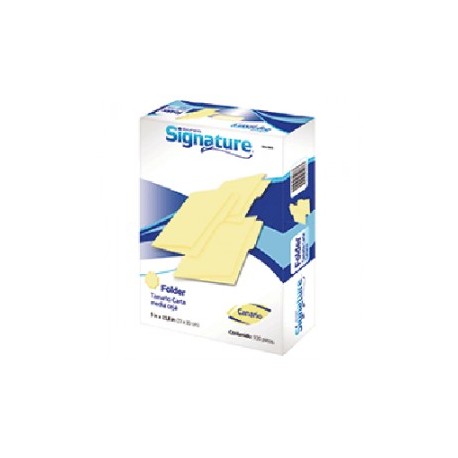 FOLDER CARTA SIGNATURE COLOR CANARIO CON 100 PZ