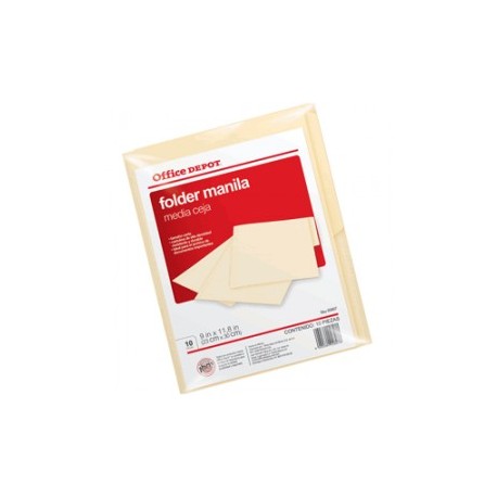 FOLDER CARTA OFFICE DEPOT MANILA CON 10 PIEZAS