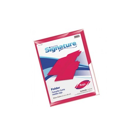 FOLDER CARTA SIGNATURE ROJO CON 3 PIEZAS