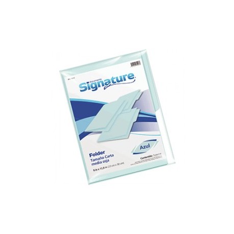 FOLDER CARTA SIGNATURE AZUL CON 3 PIEZAS