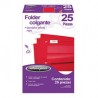 FOLDER COLGANTE WILSON JONES OFICIO ROJO 25PZS