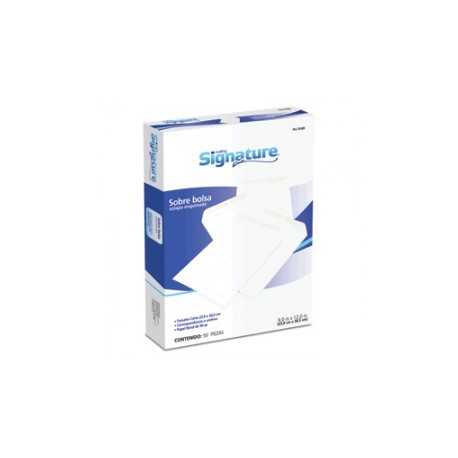 SOBRE DE PAPEL SIGNATURE ENGOMADO CARTA 50 PIEZAS
