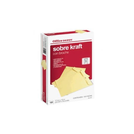 SOBRES DE PAPEL CARTA OFFICE DEPOT CON BROCHE 100