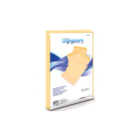 SOBRE DE PAPEL SIGNATURE OFICIO MANILA CON 25 PZ
