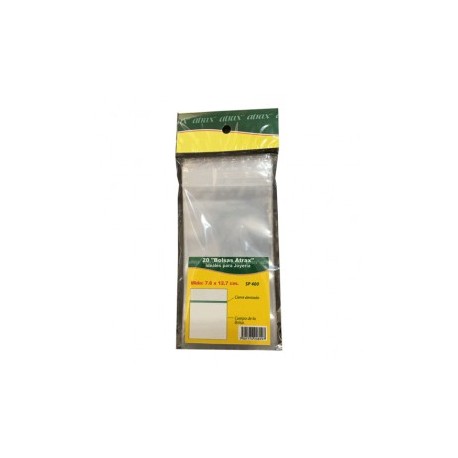 SOBRES TRANSPARENTES ATRAX 7.6X12.7 CON 20 PIEZAS