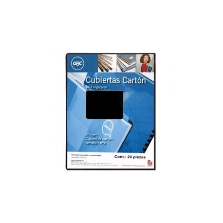 CUBIERTA DE CARTON GBC COLOR NEGRO CON 20 PIEZAS