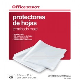 PROTECTOR DE HOJAS OFFICE DEPOT MATE CON 200 PIEZA