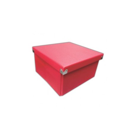 CAJA PARA ARCHIVO RIHAN PLEGABLE CUADRADA ROJA