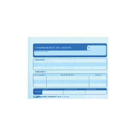 COMPROBANTE DE GASTOS GRAFIX 3 PAQUETES CON 50 PIE