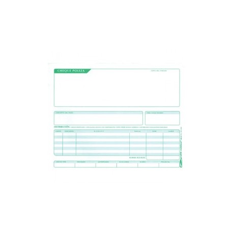 POLIZA DE CHEQUE 1/2 OFICIO 3 PAQUETES CON 22 PIEZ