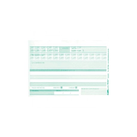 RECIBO DE DINERO AUTOCOPIANTE 2 PAQUETES CON 25 PI