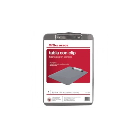 TABLA CON CLIP ACLILICO OFFICE DEPOT TAMANO CARTA