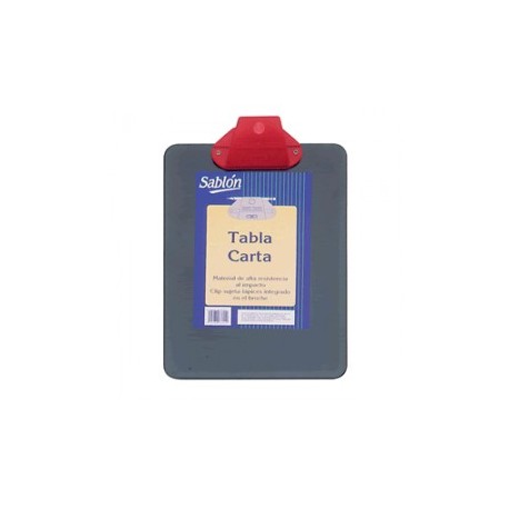 TABLA CON CLIP PLASTICA SABLON CARTA COLOR NEGRO