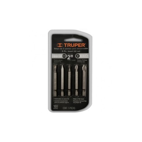 JUEGO DE 5 PUNTAS PARA DESARMADOR MARCA TRUPER