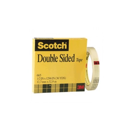 CINTA ADHESIVA SCOTCH 665 DOBLE CARA 12MM X 33M