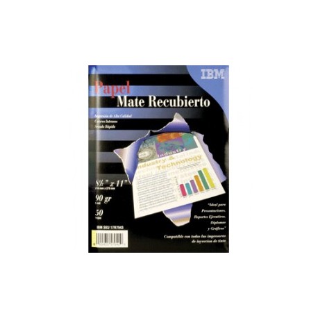 PAPEL FOTOGRAFICO MATE CARTA 50 HOJAS IBM