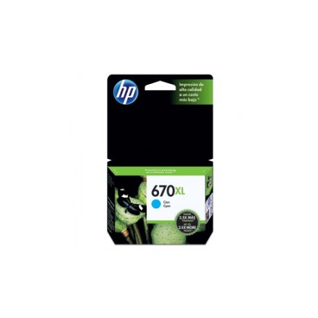 CARTUCHO CIAN DE ALTO RENDIM. HP 670XL (CZ118AL)