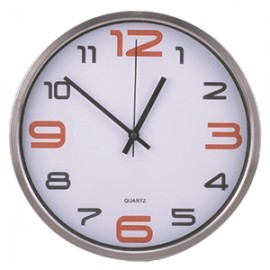 RELOJ DE PARED FRAGMENTS MARCO ACERO FONDO BLANCO