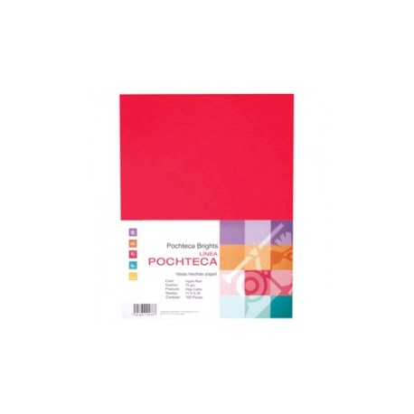PAPEL BRIGHT RED NEON CARTA CON 100 HOJAS POCHTECA
