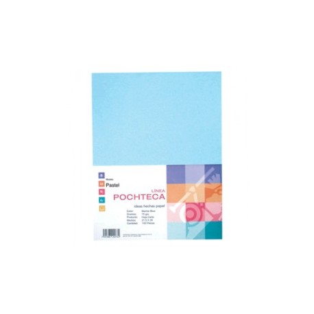 PAPEL PASTEL AZUL CARTA CON 100 HOJAS POCHTECA