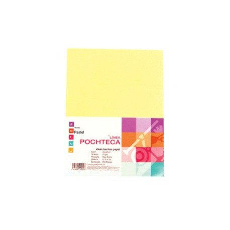 PAPEL PASTEL AMARILLO CARTA CON 100 HOJAS POCHTECA