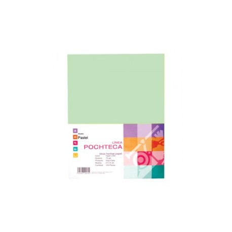 PAPEL PASTEL VERDE CARTA CON 100 HOJAS POCHTECA