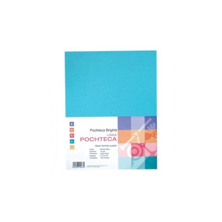PAPEL BRIGHT BLUE NEON CARTA CON 100 HOJAS POCHTECA