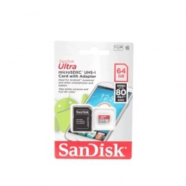 MICRO SD SANDISK 64GB DQU C10 48MB/S ANDROID C/ADA