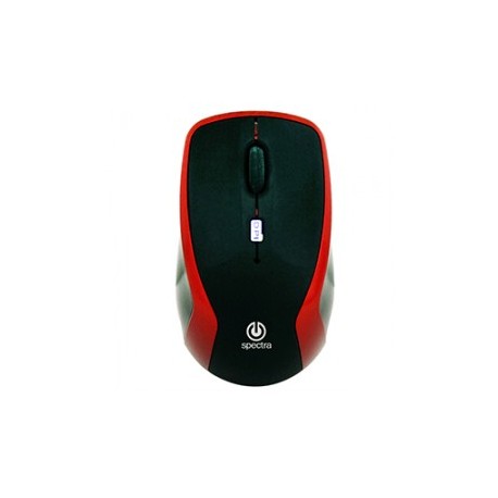 MOUSE INALAMBRICO SPECTRA AJUSTABLE NEGRO CON ROJO