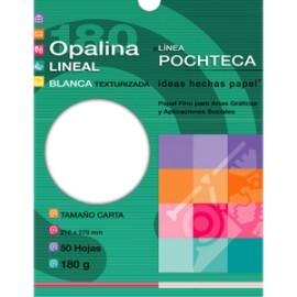 PAPEL OPALINA LINEAL GOFRADO BLANCO CON 50 HOJAS