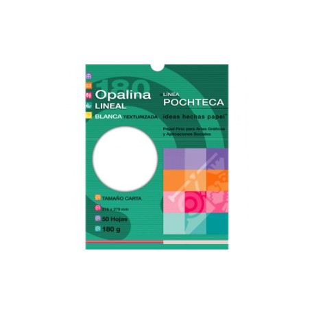 PAPEL OPALINA LINEAL GOFRADO BLANCO CON 50 HOJAS